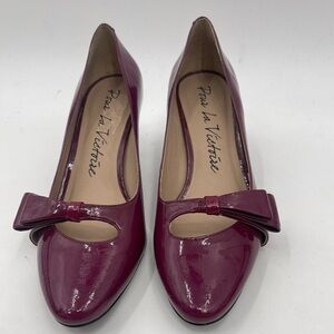 NEW Pour La Victoire Patent Leather Bow Heels Size 7.5